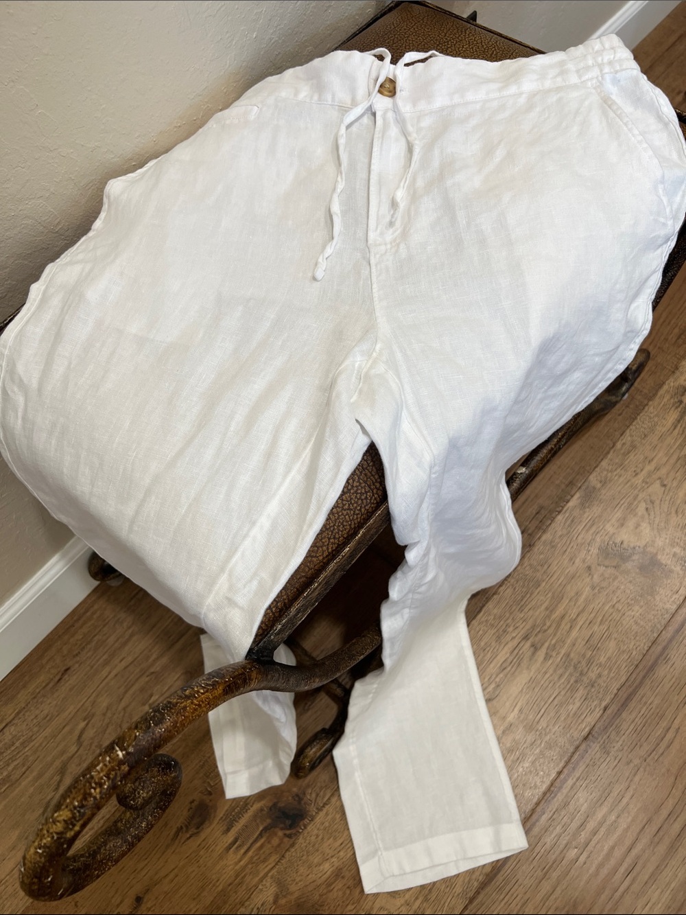Brand New Panama Jack White Linen Lightweight Drawstring Tropical 🏝️ Chinos!